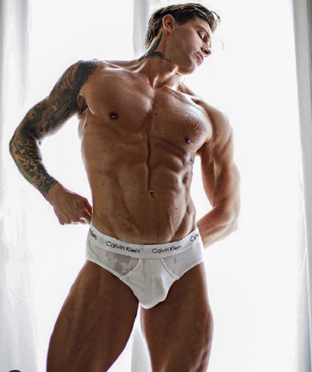 Model Jorge Darek In White Calvin Klein Underwear