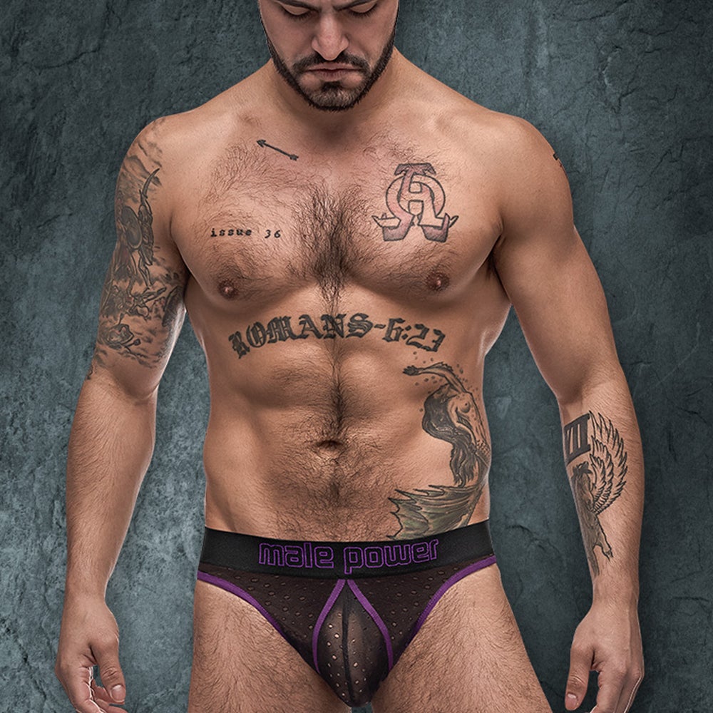 Male Power 303256 Airotic Mesh Butt Out Bikini Men’s erotic underwear 

