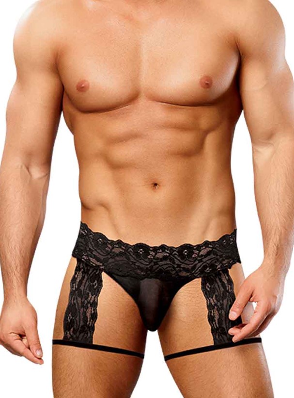 Scandal Lace G-String Garter Short - Men's G-Strings