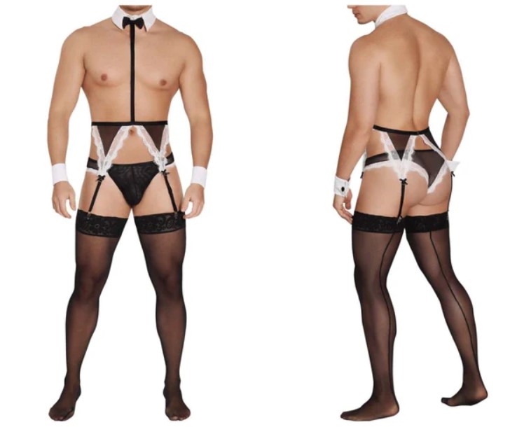 CandyMan 99553 French Maid Costume Outfit Color Black-White - Mens Underwear