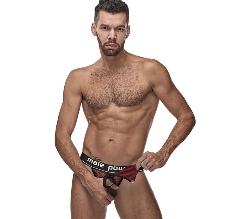 Male Power 346-260 Cockpit C-Ring Jockstrap Color Burgundy - Pikante Jockstraps
