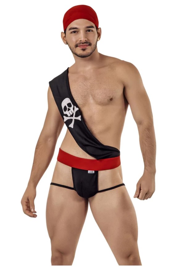 CandyMan 99425 Pirate Costume outfit Thongs Color Black