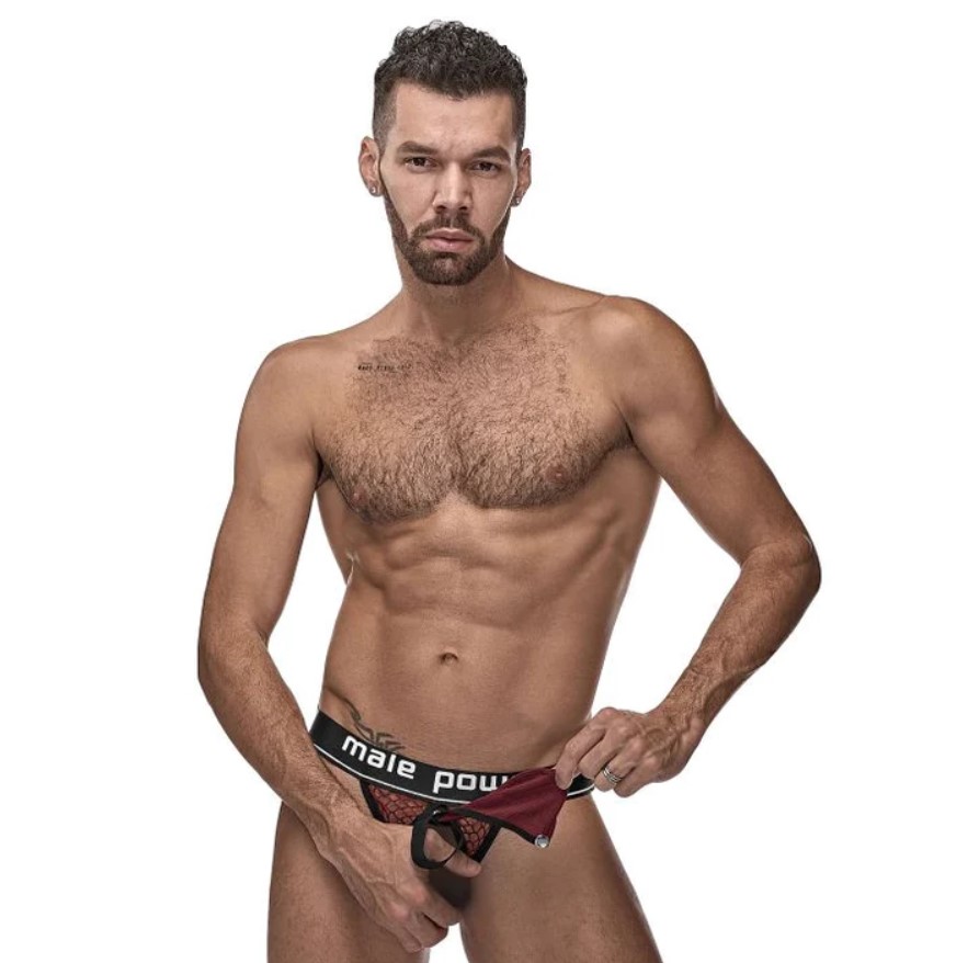 Male Power 346-260 Cockpit C-Ring Jockstrap Color Burgundy
