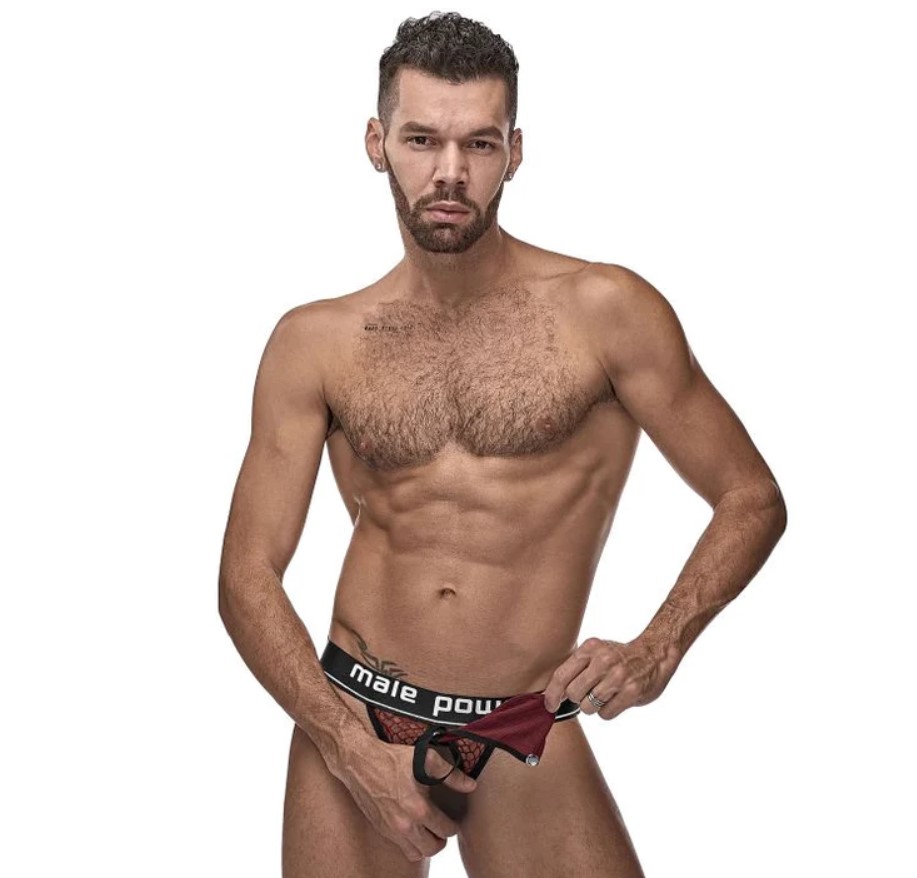 Male Power 346-260 Cockpit C-Ring Jockstrap Color Burgundy
