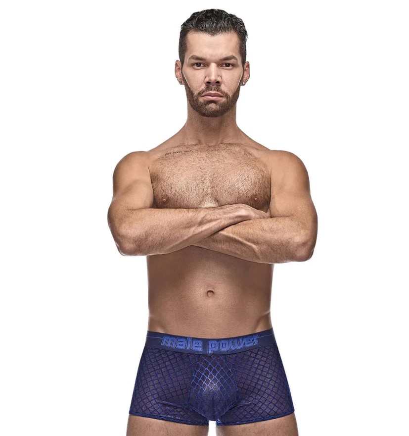 Male Power 145-264 Diamond Mesh Mini Short Color Navy
