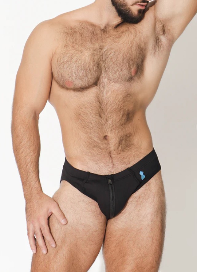 Unzip Me Briefs with Perforated Mesh Back - Black
