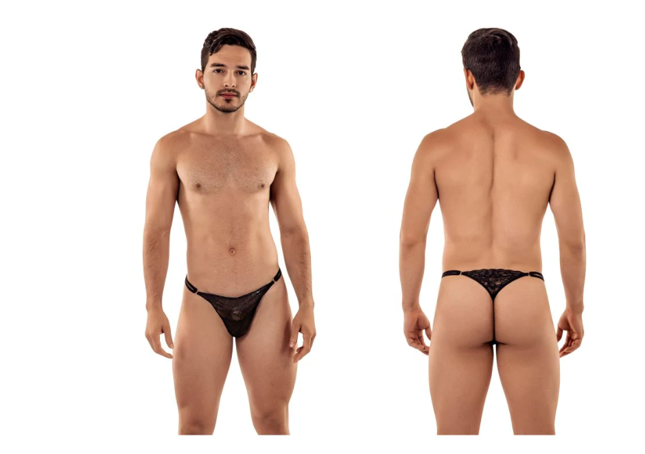 CandyMan 99421 Lace G-String Thongs Color Black - Men’s G-String Underwear
