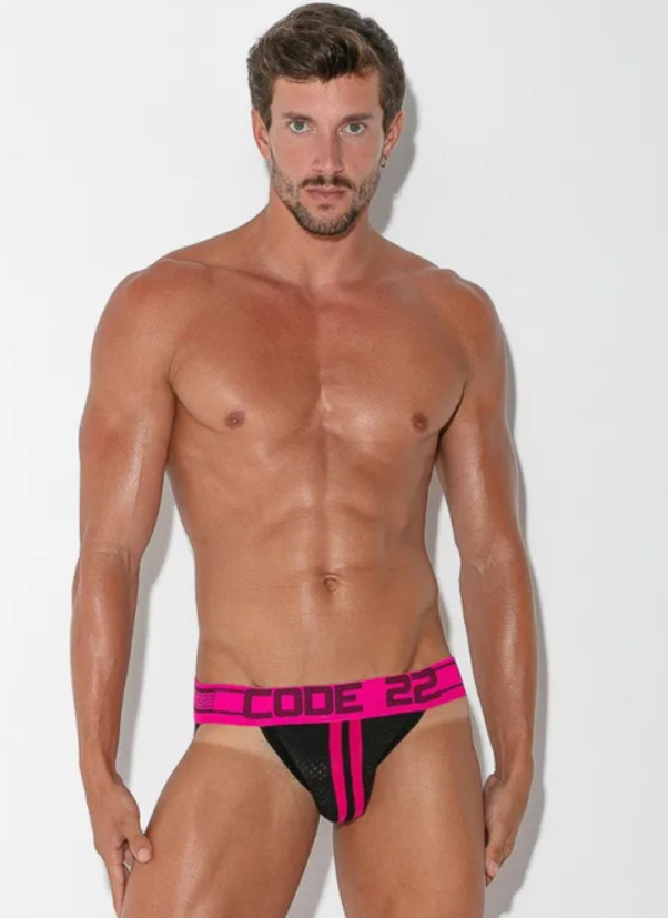 CODE 22 Motion Push-up Jockstrap Black/Pink