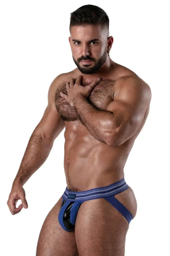 Locker Gear Backroom Ribbed Cotton & Leatherette Jockstrap
