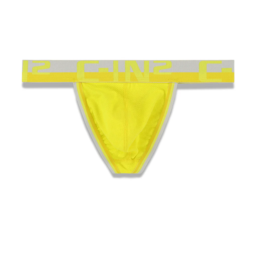 mesh yellow thong