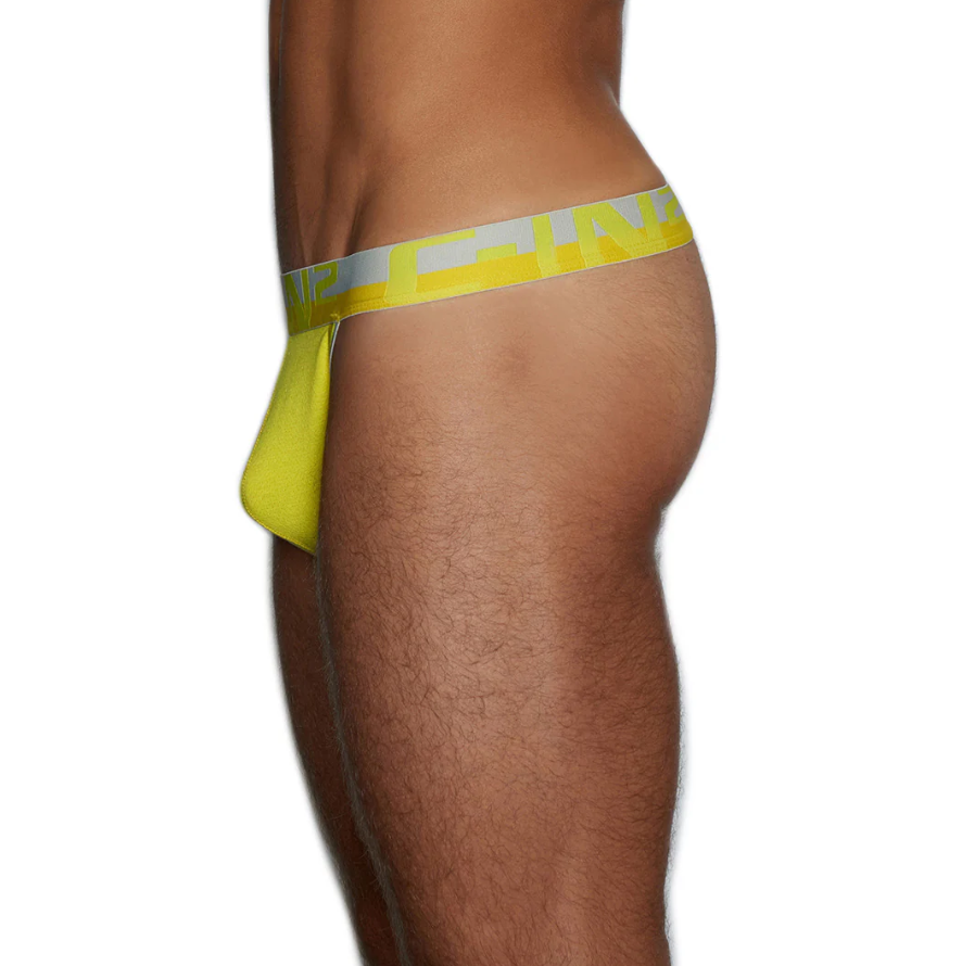 mesh yellow thong