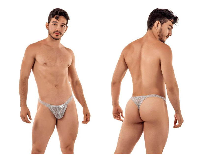 CandyMan 99420 Double Lace Thongs Color Gray
